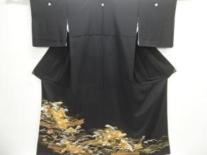 扇に草花・宝尽くし模様刺繍留袖(比翼付き)